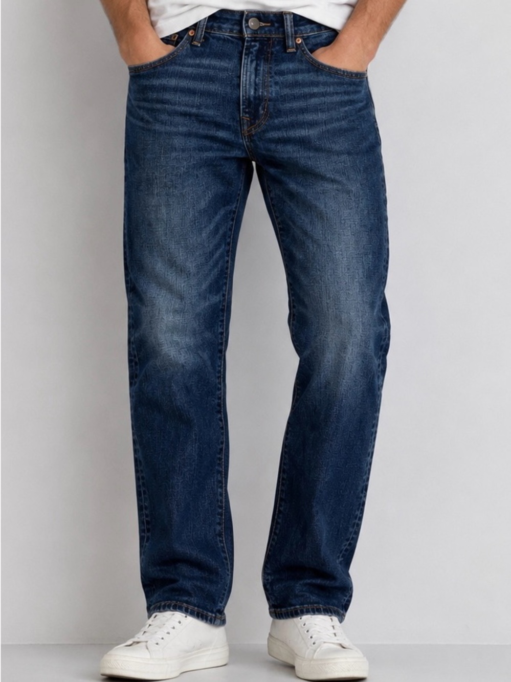American Eagle Outfitters Men's Relaxed Jeans in Dark Blue Wash